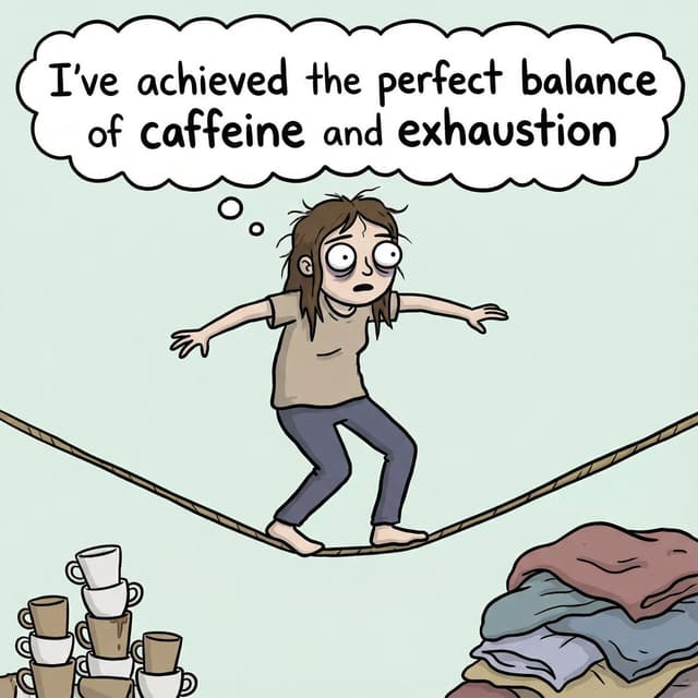 Meme Generation Prompt for Caffeine and Exhaustion — output
