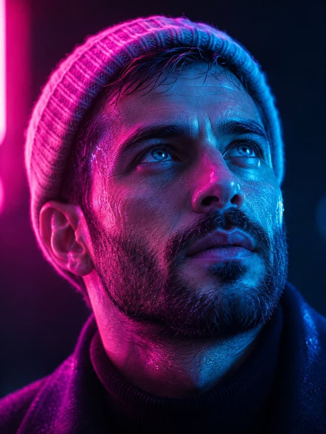Profile / Avatar - Cyberpunk Neon Split Lighting Portrait — output