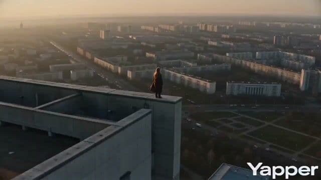 Cinematic Descent on a Brutalist Rooftop — cover