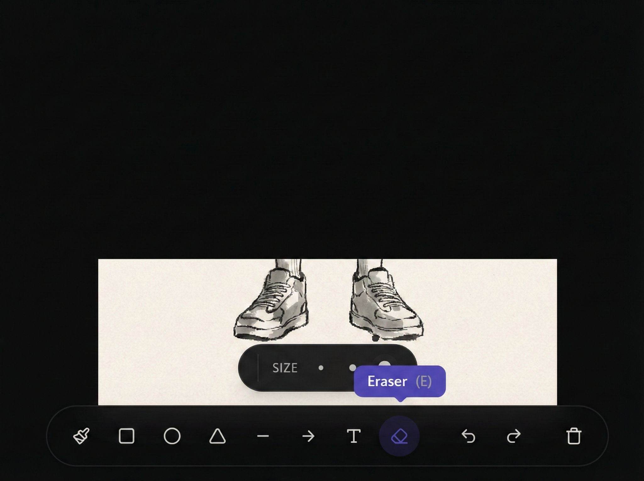 Eraser tool button